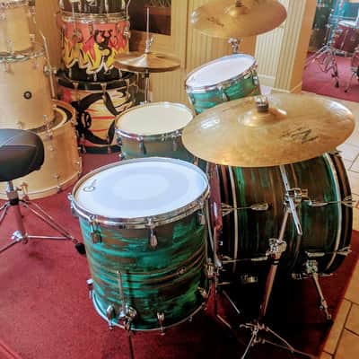 Q Drum Co. Copper 4pc Shell Pack Patina Drum Set image 2