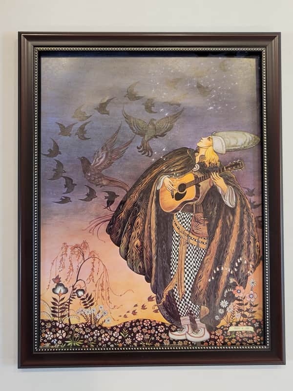 1975 Fender Guitars Promotional Ad Framed Blackbirds Ruby K. Lee Fender Acoustic Original image 1