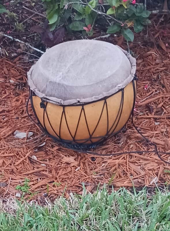 West African-style calabash kettle drum (bara dunun, "gourd drum") image 1
