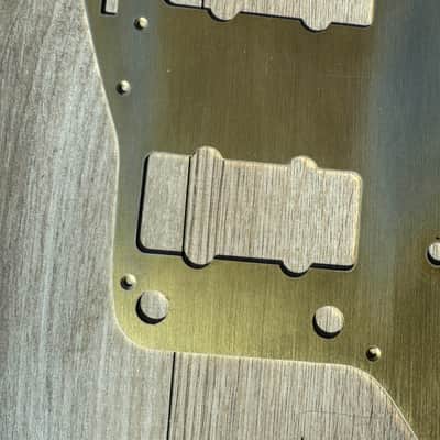 62 Fender Jazzmaster  pickguard USA Hole pattern Relic / Aged  Gold Anodized 59 60  Aluminum 58 RI image 9
