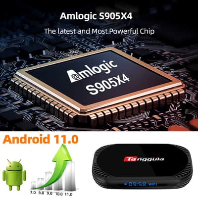 Tanggula X5 Android 11 IPTV Box with Remote, 128GB Bundle with 64GB Memory Card image 6