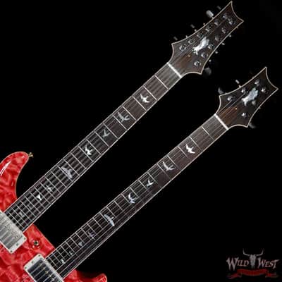 2019 PRS Private Stock #7827 Doubleneck McCarty 594 Semi-Hollow Piezo Brazilian Rosewood Board Salmon image 8