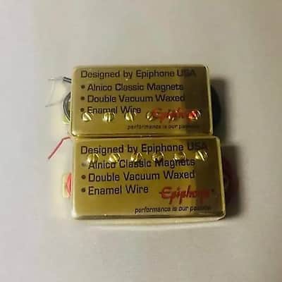 Epiphone Alnico Classic Magnets Pickups Neck+Bridge in Gold image 1
