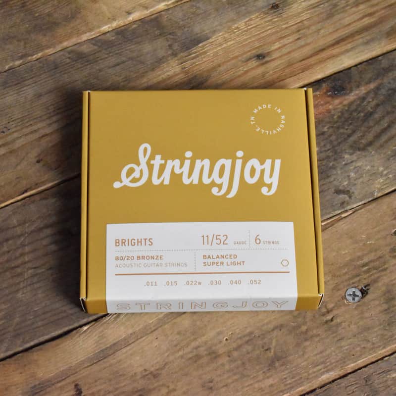 Stringjoy SJ-BB1152 Brights 80/20 Brass Acoustic Guitar Strings Super Light Gauge 11-52 image 1