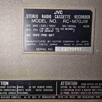 JVC RC-M70 Rare Vintage Powerful Cassette Deck Boombox Servised Iconic Warranty image 21