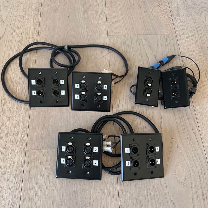 Neutrik D-Series 2024 - Black (XLR Wall Pass Throughs, Mogami Cables) image 1