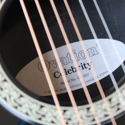 Ovation Model CC057 Celebrity Cutaway Acoustic Guitar Black Finish + OHSC image 8