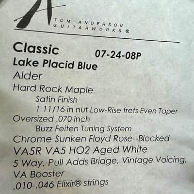 2008 Tom Anderson Classic Lake Placid Blue - Nice image 15