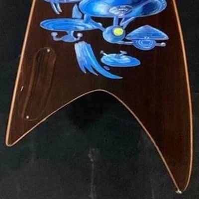 Electric Bass Guitar Star Trek Trekkie Motif Handmade by Bluebeberry with SEymour Duncan Double P Pickups image 2