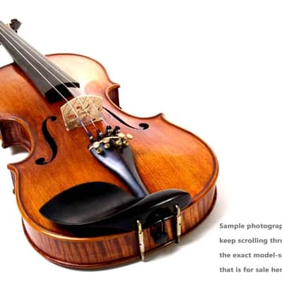 Cecilio 4/4 Advanced to Professional Level Violin Featuring Aged 7 Years+ Select Solid Spruce Top Highly Flamed One-Piece Maple Back and Sides, Real Ebony Components, Brazilwood Bows, Hand-Rubbed... image 3