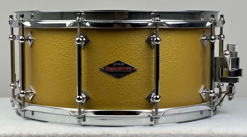 Craviotto 6.5x14" Solid Maple 2017 Prototype Stipplegold Snare Drum image 1