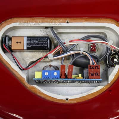 Vintage 1991 Alembic Omega Series Spoiler 5-String Bass, Red, Fat Boy Pickups, Please Message for Shipping Quote image 15