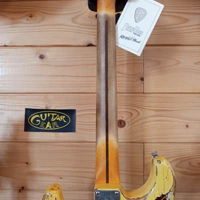 Buttarini Guitars S-50s Heavy Relic - Vintage White over 3T Sunburst image 10