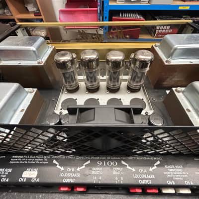 Marshall 9100 Dual Monobloc + Gator 5u Flightcase and full spare Watford valve kit - 90's - Gold image 10