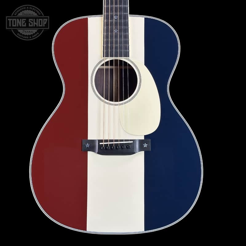 Martin Custom Shop OM Red/White/Blue Sitka/EIR w/Case image 1