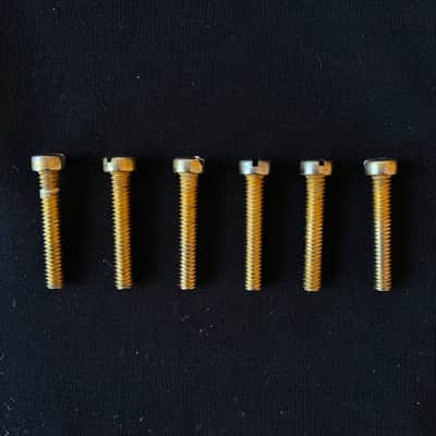 12 Gold Phillister heads Polepieces screws 1959 Gibson Humbucking PAF image 1