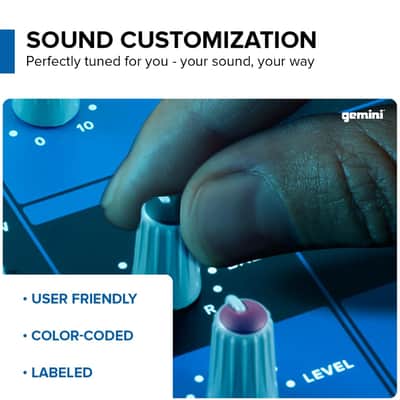 Gemini Sound GEM-05USB - 5-Channel Bluetooth Audio Mixer, USB Playback, Compact DJ Mixer Console with Phantom Power, 2-Band EQ, and FX Control image 4