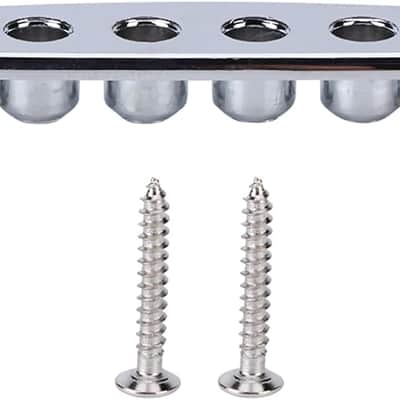 Guitar String Ferrules, 0.4 * 0.2in Hole Guitar Parts String Pass Plate, Zinc Alloy Electric Guitar Bridge for Guitar Enthusiasts, Players or Music Bands image 1