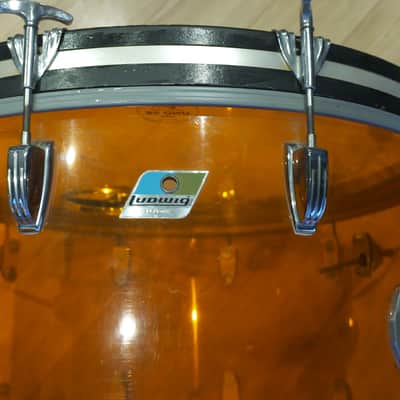 RARE Ludwig Vistalite Orange Drum Kit Owned by Michael Lee (Page & Plant) SIGNED - Delivery Available imagen 8