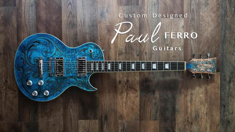 Custom LP Style Baroque Scroll Engraved LP 2026 - Turquoise and purple stain image 1