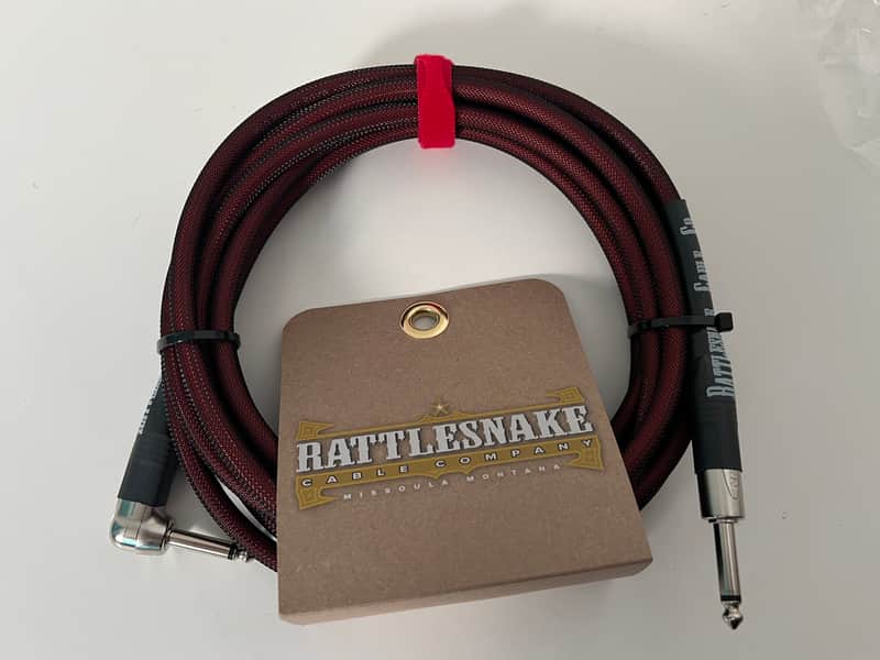 20FT STRAIGHT TO RIGHT ANGLE | RATTLESNAKE INSTRUMENT CABLE | OX BLOOD RED| 20FT DC-20-ST-OX-M-NN image 1