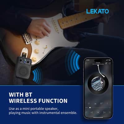 LEKATO Mini Electric Guitar Amp 5W, Portable Guitar Amp Bluetooth with Built-in 4 Effects, Clean Distortion Overdrive Reverb, Rechargeable Small Amplifier for Practice, Black (JA-05G) image 3