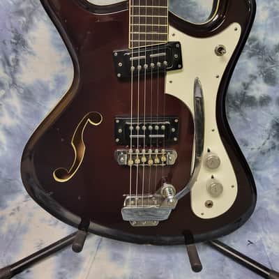 Video Demo Vintage RARE 1968 Japan Noble Model EG 68-2HT Mosrite Style Dual Pickup New Strings Pro Setup Gigbag image 2