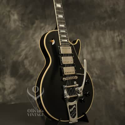 1957 Gibson Les Paul Custom Black w/original Bigsby + "Fretless Wonder" HANG TAG image 9