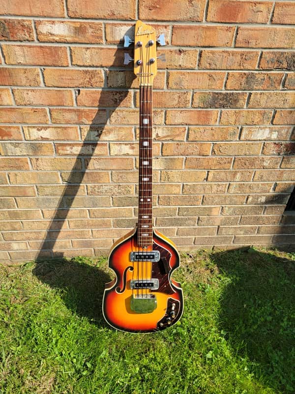 1960's Japan Made Prestige Violin Shaped Bass Guitar Great Player & Sound image 1