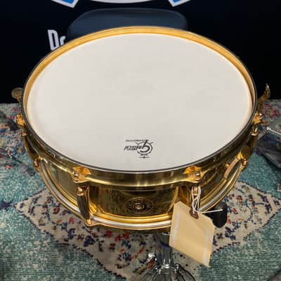 Gretsch Holy Grail 1960s Gold Engraved, Round Badge 14x5" Snare Drum. Excellent!! image 3