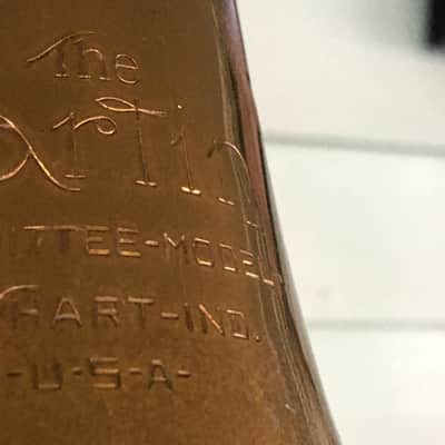MARTIN "THE MARTIN COMMITTEE" 1948 HANDCRAFT TROMBONE ORG. LAC SERVICED GREAT SLIDE NO WEAR CASE SBK image 1