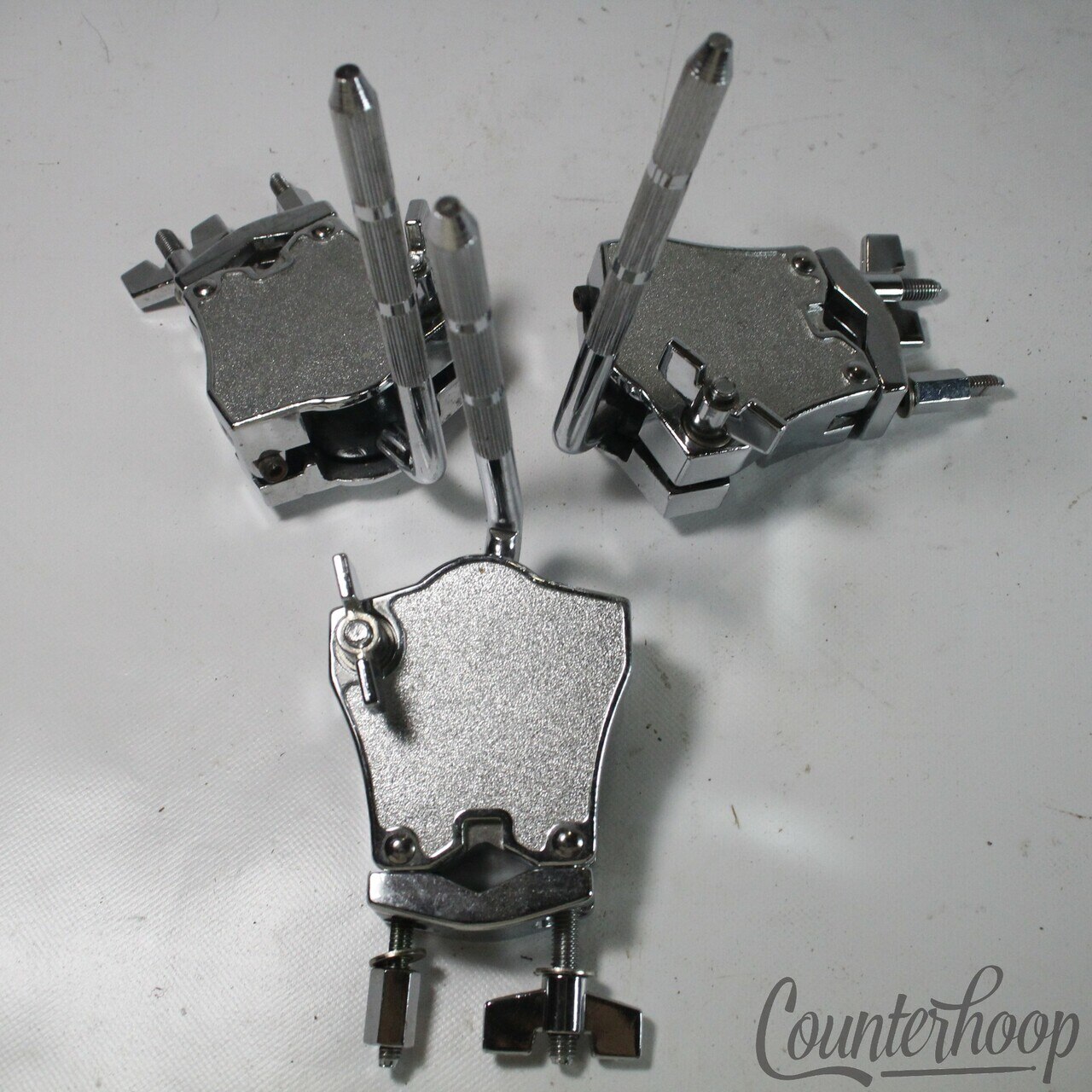 Gibraltar 3x Stand/Tube-Clamp Single Tom Drum Mounts 3/8" L-Arms Chrome Set — main photograph