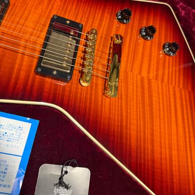 Video! 2016 Gibson Custom Shop Crimson Division Ultima '58 Explorer Custom w/ Flame Inlay on Neck,Flame Top and Binding image 4