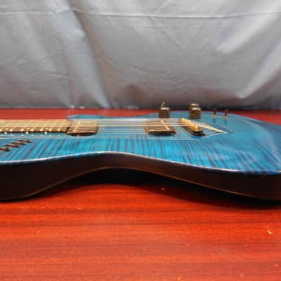 Godin LGX-SA with AAA Flame Maple Top 2010s - Trans Blue Flame image 11