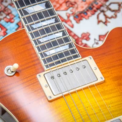 EASTMAN MIC SB59/v Solid Body Single Cutaway Aged "GoldBurst + Ebony" (2024) image 7