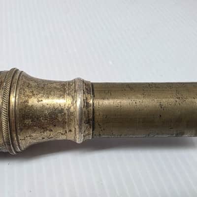 Rare Antique C.G. Conn C Flute Ebonite Headjoint Satin Silver Unibody w/ Gold Plating 440hz image 4