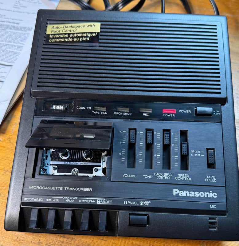 Panasonic RR-930 Microcassette Transcriber Tested image 1