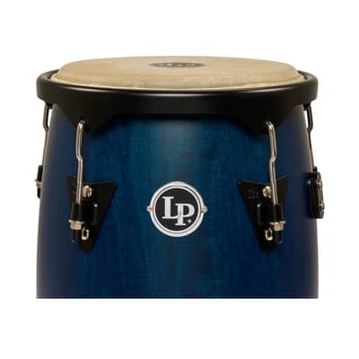 Latin Percussion 10"/11" City II Conga Set w/ Double Stand - Mango Blue Black image 3