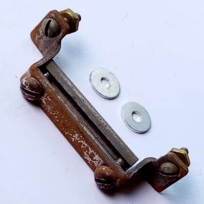 Leedy 1910 1 7/8"Snare Drum Butt Plate Half-Circle Clamp-Bar Nickel Indianapolis image 1