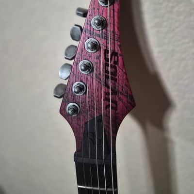 Solar V1.6Canibalismo Red Open Pore and Blood Splatter Electric Guitar image 3