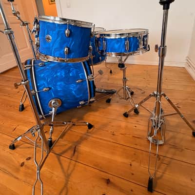 Gretsch Catalina Club Studio Blue Satin Flame Drum Set 2022 - Blue Satin Flame image 7