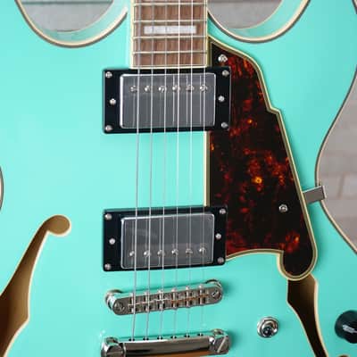 D'Angelico Premier DC Semi-Hollow Double Cutaway - Surf Green image 4