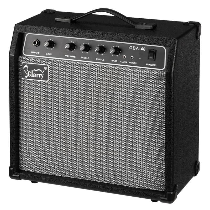 Glarry Wood-Based Panel Bass Amplifier Portable 40 Watts Electric AMP Black image 1
