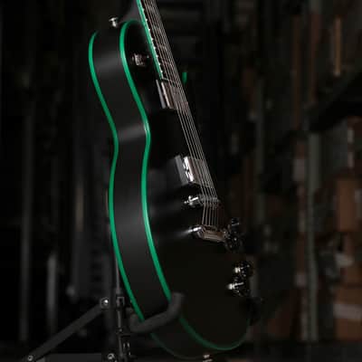 Gibson Les Paul Custom - Solid Body Electric Guitar Satin Black Green Widow image 3