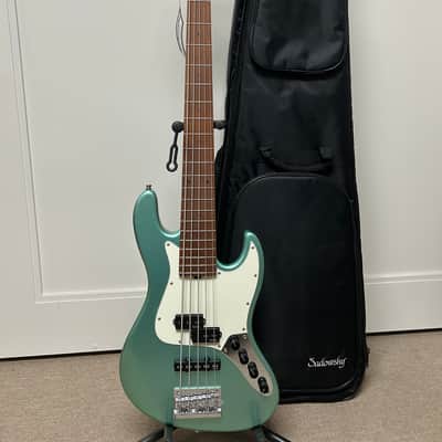 Sadowsky MetroExpress Hybrid P/J Bass 5-String with Maple Fretboard - Sage Green Metallic image 1