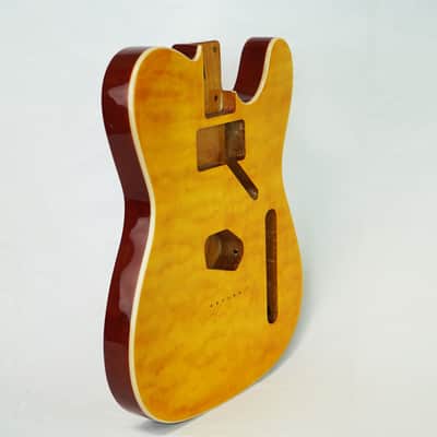 Crafter Series DIY Alder Tele Amber Quilted Maple Top with Binding image 2