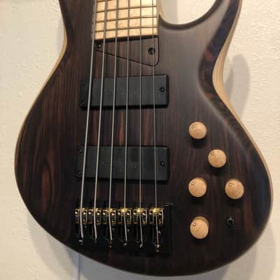 MTD 635-24 6 string bass guitar Amazing Condition Tobias Ebony Maple image 15