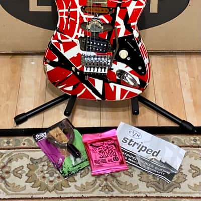 2021 EVH Striped Series Frankie Red / White / Black Stripes Relic , In Stock Best Deal on the Planet image 16