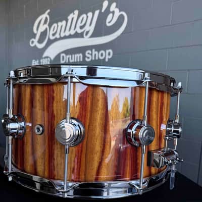 ~WOW!~ DW Collector's Series SSC Pure Maple 7x14 Snare Drum in Citrus Gloss Lacquer over Exotic Candy Stripe Padauk with Chrome Hardware image 2