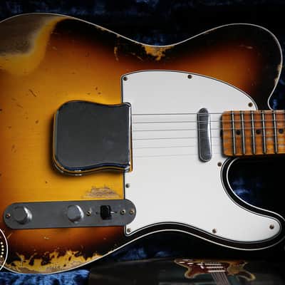 2022 Fender Custom Shop 65' Tele Custom Heavy Relic 3 Tone Sunburst image 4